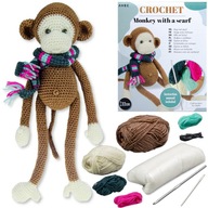 HÁČKOVACIA SÚPRAVA PRIADZE MONKEY PRIADZE DARČEK 32CM HÁČKOVACIA SÚPRAVA PRIADZE MONKEY PRIADZE DARČEK 32CM
