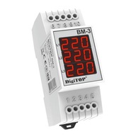 Digitálny voltmeter 3-fázový 2P 400V DiGiTOP BM-3 Digitálny voltmeter 3-fázový 2P 400V DiGiTOP BM-3