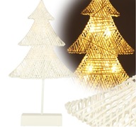 Svietiaci vianočný stromček na batérie, vianočná dekorácia, 10 LED, biela, 39 cm