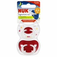 NUK SILIKÓNOVÉ SEDADLO 0-6m SIGNATURE NIGHT RED 2ks NUK SILIKÓNOVÉ SEDADLO 0-6m SIGNATURE NIGHT RED 2ks