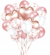 Konfetové balónové dekorácie ROSE GOLD 1-99 narodeniny Konfetové balónové dekorácie ROSE GOLD 1-99 narodeniny