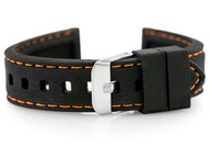 Gumový remienok na hodinky - čierny/oranžový 20mm Gumový remienok na hodinky - čierny/oranžový 20mm