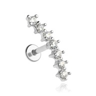 Klastrové náušnice Labret so zirkónmi, striebro 1,2/6 Klastrové náušnice Labret so zirkónmi, striebro 1,2/6