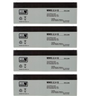 Sada 4 ks batérií MWS 2,3-12 12V UPS Alarm