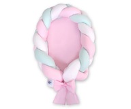 Pletený detský kokon 2v1 - biely, ružový a ružový