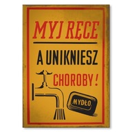 Darček, vintage retro kov, plech, nápis do kúpeľne, WC, WC UMÝVAJTE SI RUKY Darček, vintage retro kov, plech, nápis do kúpeľne, WC, WC UMÝVAJTE SI RUKY