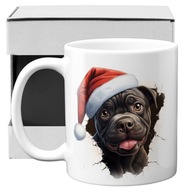 hrnček so psíkom STAFFORDSHIRE BULL TERIÉR Santa čiapka staffik staffík psík hrnček so psíkom STAFFORDSHIRE BULL TERIÉR Santa čiapka staffik staffík psík