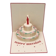 Narodeninová darčeková 3D tortová karta Téma Handmade Birthday