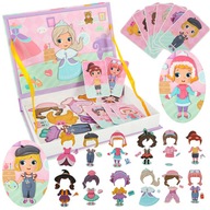 Magnetické puzzle Montessori Puzzle Bábiky 51 ks. Náučná kniha 3+ Magnetické puzzle Montessori Puzzle Bábiky 51 ks. Náučná kniha 3+