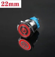 Ovládacie tlačidlo spínač kovový chróm 22mm LED 12V 24V me Ovládacie tlačidlo spínač kovový chróm 22mm LED 12V 24V me