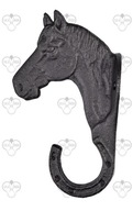 Ozdobný liatinový vešiak na hlavu koňa HKM