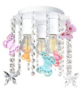 Závesné stropné svietidlo CRYSTAL BUTTERFLY 3, biele