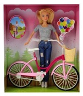 Bábika dievčatko na bicykli 29 cm