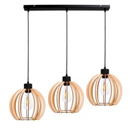 STROPNÉ NOSNÍKOVÉ ZÁVESNÉ LAMPY, DREVENÁ GUĽA 3XE27 STROPNÉ NOSNÍKOVÉ ZÁVESNÉ LAMPY, DREVENÁ GUĽA 3XE27