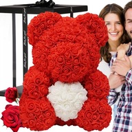 medvedík s lupeňmi ruží 40 CM darček na Valentína LOVE