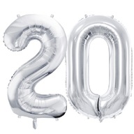 Číselné fóliové balóny 20 - 86 cm - Strieborná súprava BIG BIRTHDAY Číselné fóliové balóny 20 - 86 cm - Strieborná súprava BIG BIRTHDAY