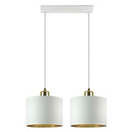 Závesná lampa Luster Tienidlá biele zlato LED Závesná lampa Luster Tienidlá biele zlato LED