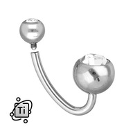 TITÁNOVÉ ANATOMICKÉ J-BAR NÁUŠNICE NA BRUCHA SO ZIRKÓNOM 1,6/12/8+5 mm TITÁNOVÉ ANATOMICKÉ J-BAR NÁUŠNICE NA BRUCHA SO ZIRKÓNOM 1,6/12/8+5 mm