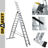 Hliníkový schodový rebrík 3x12 certifikát EN131 150kg