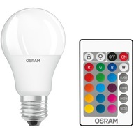 Osram E27 RGBW LED žiarovka teplá biela 9W + diaľkové ovládanie Osram E27 RGBW LED žiarovka teplá biela 9W + diaľkové ovládanie