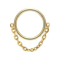 PIERCING Clicker náušnice Zlatá obruč s retiazkou Septum Helix TITANIUM 1,2/8 PIERCING Clicker náušnice Zlatá obruč s retiazkou Septum Helix TITANIUM 1,2/8