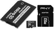 Pamäťová karta PNY 32GB microSDHC CL10 + PSP adaptér