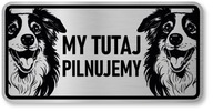 Pozor pes Border Collie sign Pozor pes Border Collie sign