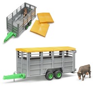 Bruder 02227 príves na prepravu zvierat + krava