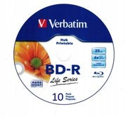 BD-R BLU-RAY 25GB x6 DOSLOVNE VYTLAČITEĽNÉ 10 ks