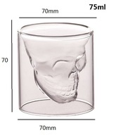Nápojové sklo lebka 75 ml tiki