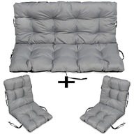 RATTAN nábytkové podsedáky 180x60x50 sada 2+1 oceľ