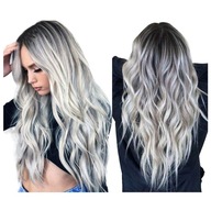 WIG GREY šedá BLOND ombre vlny šiltovka ZDARMA