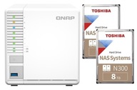 NAS QNAP TS-364-4G + 2x 8TB Toshiba N300