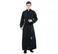 Kostým dospelého kňaza (sutana, opasok), veľkosť 5