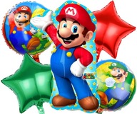 SUPER MARIO BROS súprava narodeninových balónov Luigi x5 SUPER MARIO BROS súprava narodeninových balónov Luigi x5