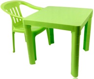 Plastový stôl pre deti, ZELENÝ 46X46 CM, PEVNÝ A ODOLNÝ
