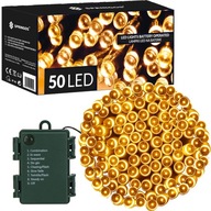 Osvetlenie vianočného stromčeka 50 LED 5m Vonkajšie + časovač IP44 8 funkcií Napájanie z batérie Osvetlenie vianočného stromčeka 50 LED 5m Vonkajšie + časovač IP44 8 funkcií Napájanie z batérie