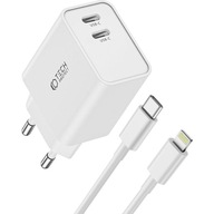 2x sieťová nabíjačka USB-C Tech-Protect PD, 35W + Lightning kábel, iPhone 2x sieťová nabíjačka USB-C Tech-Protect PD, 35W + Lightning kábel, iPhone