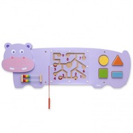 Drevená hrochov senzorická manipulačná doska Viga Toys Montessori