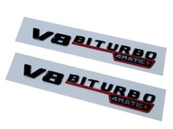 Emblém na blatník Mercedes V8 Biturbo 4M+ Emblém na blatník Mercedes V8 Biturbo 4M+