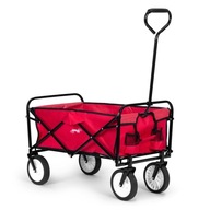 Transportný vozík skladací veľký záhradný plážový vozík 70kg - ČERVENÝ Transportný vozík skladací veľký záhradný plážový vozík 70kg - ČERVENÝ