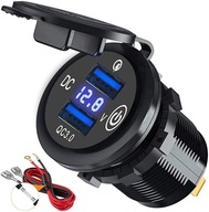 NABÍJAČKA DO AUTO 2xUSB QC3.0 DOTYKOVÝ VOLTMETER NABÍJAČKA DO AUTO 2xUSB QC3.0 DOTYKOVÝ VOLTMETER
