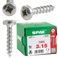 SPAX UNIVERZÁLNE SKRUTKY WIROX POLOGUĽOVÁ HLAVA ROLOVANÁ HB 3X15MM 1000KS SPAX UNIVERZÁLNE SKRUTKY WIROX POLOGUĽOVÁ HLAVA ROLOVANÁ HB 3X15MM 1000KS