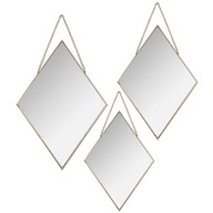 HALLEY MIRROR 3 kosoštvorcové zrkadlá, boho sada HALLEY MIRROR 3 kosoštvorcové zrkadlá, boho sada