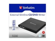 Externý CD/DVD RW rekordér Verbatim USB 2.0 SLIM