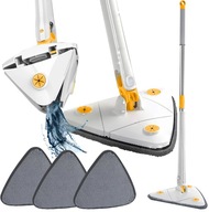 Plochý trojuholníkový rotačný mop so žmýkačkou na upratovanie +3x zásoba SHOPEK Plochý trojuholníkový rotačný mop so žmýkačkou na upratovanie +3x zásoba SHOPEK