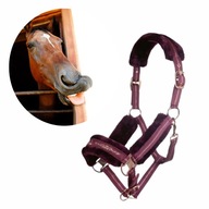 Ohlávka HKM ROSEGOLD bordová s kožušinkou, veľkosť Full Ohlávka HKM ROSEGOLD bordová s kožušinkou, veľkosť Full