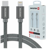SWISSTEN USB-C Lightning nabíjací kábel 2m 3A SWISSTEN USB-C Lightning nabíjací kábel 2m 3A