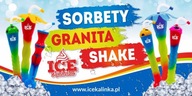 Reklamný banner na žulové sorbety shake 150x80cm
