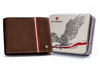 PETERSON pánska peňaženka orlia vlajka kožený nubuk